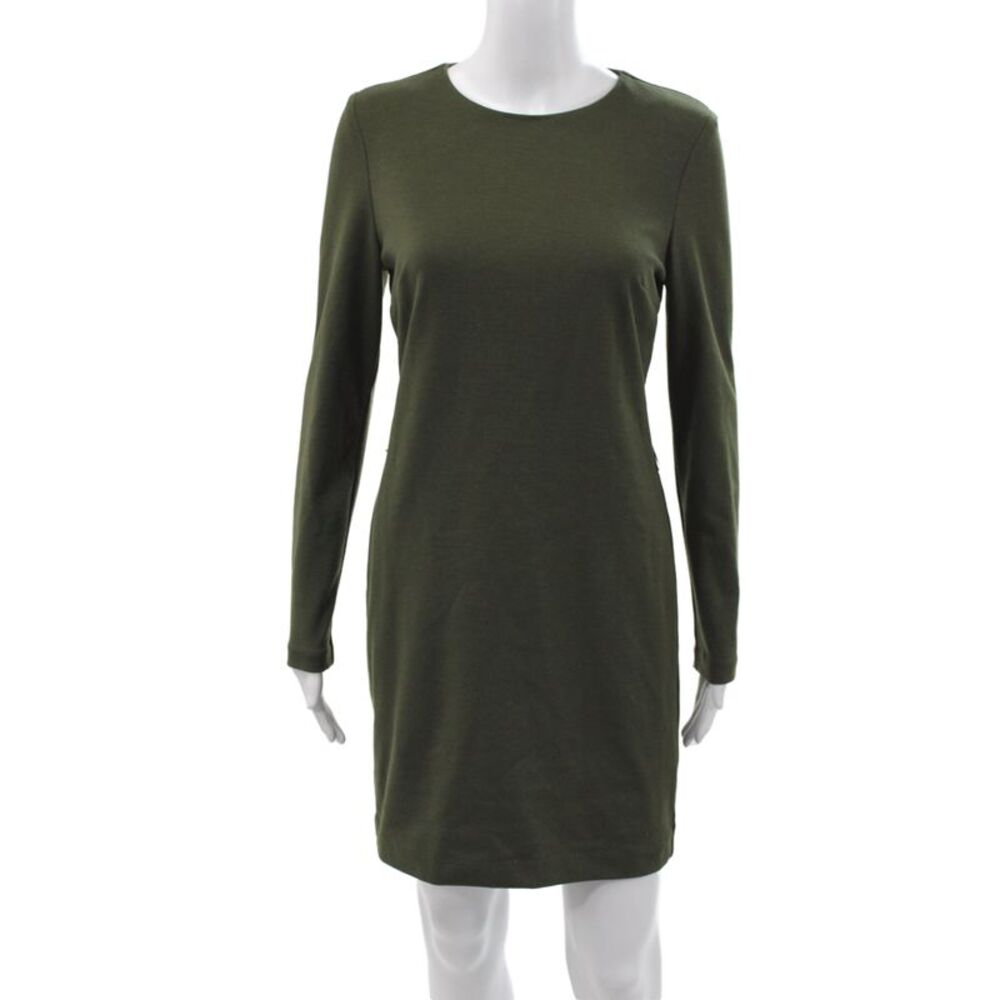 Michael Michael Kors Women Green Sweater Dress Long Sleeve Knee Length Size S